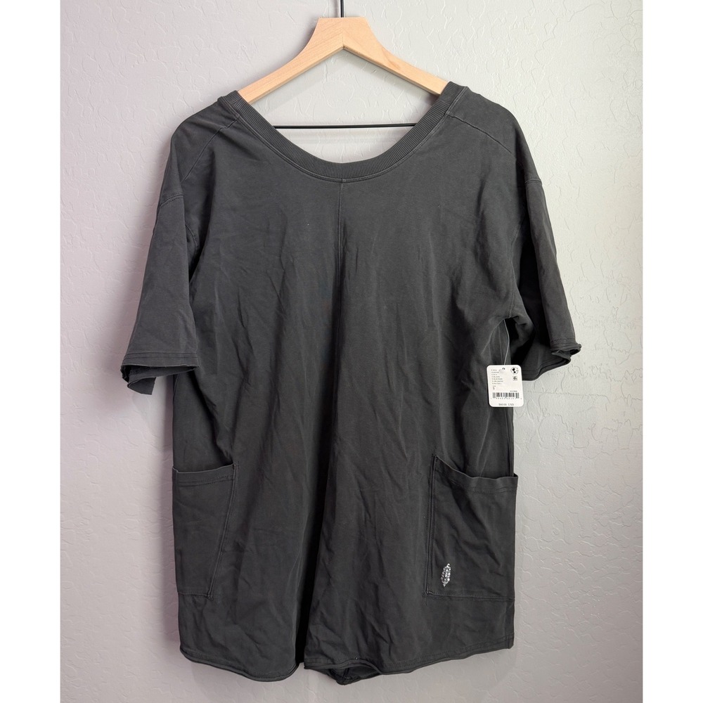 FP Movement Free People Hot Shot Tee Romper Black Noir Small NWT - Picture 7 of 10